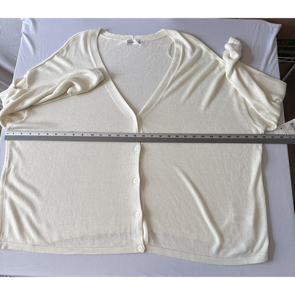 89th & Madison NWT Women’s Plus 2X Preppy Whisper White Knit Cardigan Sweater - Picture 7 of 10